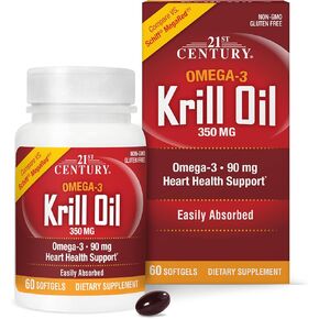 21st Century Krill Oil 300 mg Softgels, 60 Count
