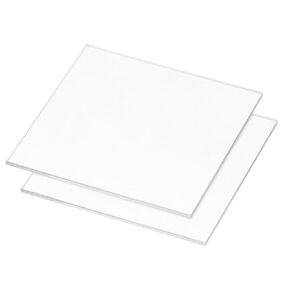 MECCANIXITY 2pcs Clear Acrylic Sheet 4"x4"x0.12" Clear Cast with Protective Paper for Signs DIY Display Projects, Square Transparent