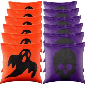 12 Pcs Easter Cornhole Bean Bags Bunny Egg Cornhole Game Bags Easter Bean Bags Corn Hole Beans Bags for Holiday Playing in Kuwait