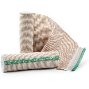 D&H Medical Elastic Bandage Wrap – 2 Pack Premium Elastic Bandages with Velcro Closure | 4 Inches x 4.6 Meter, Compression Bandage for Wrist, Calf, Ankle & Foot Sprains, Injuries