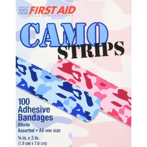 Designer Bandages for Children 100CT, 3/4"x3" (Camo Strips)
