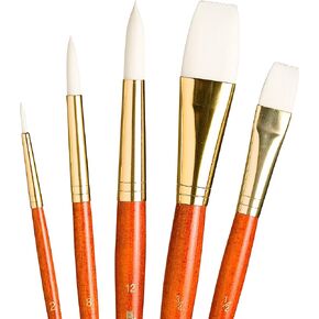 Princeton Real Value, Series 9100, Paint Brush Sets for Acrylic, Oil & Watercolor Painting, Syn-White Taklon (Rnd 2, 6, Fan 2, Flb 4, Angular 4, Flat 10)