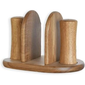 Salt-N-Pepper Napkin Holder, Brown 7.48 x 4.88 Inches Wood Countertop Caddy