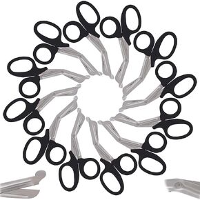 OdontoMed2011® 12 PCS Paramedic Utility Bandage First AID Stainless Steel Trauma 'EMT EMS Shears Scissors 7.25" Black ODM