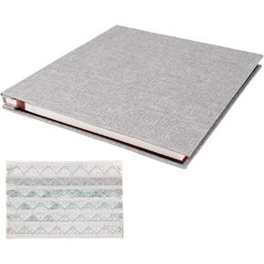 كل ألبوم صور مقاس 28 × 27 سم يحمل صورًا مقاس 16 بوصة، مجموعة ألبوم صور، غطاء من الكتان ذاتي اللصق، ألبوم صور DIY ملحقات DIY (ألبوم صور رمادي) in Kuwait