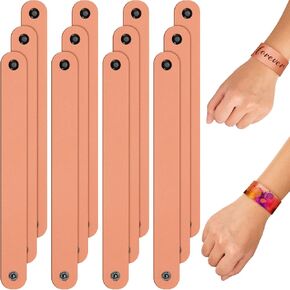 Reginary 12 Pack Leather Bracelet Blank Leather Snap Bracelets Leather Wristband Wrist Leather Cuffs for Men Women DIY Jewelry Making, 8.66 x 0.98 Inches(Multicolor)
