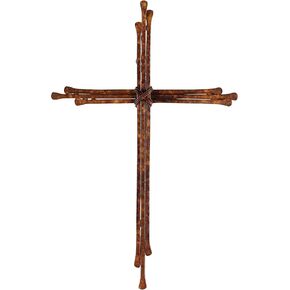 Dicksons MWC-413 Alternating Length Rustic Brown 10.5 x 6.75 Metal Decorative Wall Home Décor Cross