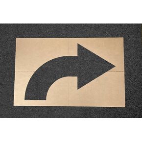 APS 42" Turn Arrow Stencil for Parking Lot | Parking Lot Arrow Stencils Mark Direction in Parking Lot | Cardboard Arrow Stencils for Parking Lot Painting | Made in USA w/Recycled Cardboard