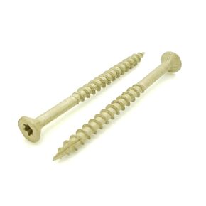 100 Qty #9 x 2-1/2" Inch Tan Fence & Deck Screws | Torx Star Drive | Bit Included (BCP919)