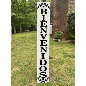 Bienvenidos Porch Sign, Welcome Sign For Front Porch, Leaning Porch Sign, Wooden Welcome Sign, Vertical Porch Sign, Spanish Porch Leaner Wood Signs, Rustic Wood Signs, Decorative Plaques, 4x16 Inch