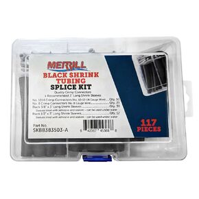 Merrill MFG Heat Shrink Tubing Kit - 3:1 Ratio Adhesive Lined, Marine Grade Shrink Wrap - Industrial Heat-Shrink Tubing
