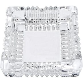 YXQ 6 inch Glass Ashtray Square Crystal Heavy Smoke for Cigar Cigarettes Collectible Holder Tribal Tabletop Tray Outdoor Outside Home Decoration