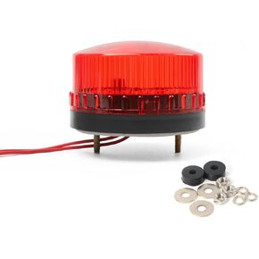 Signal Warning Lamp with Foam Pad - Round Red Warning Light Blinking Light for Security Warning System, LTE-5061J, AC 110V, CE