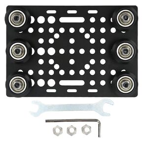 Gantry Plate, Aluminum Gantry Plate with Pulley Wheel Black Anodized 0.8 to 3.1in Gantry Plate Set for 3D, 3D Printer Accessories (Transparent Pulley)
