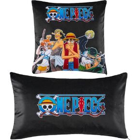 One Piece Cushion Covers - Set of 2 Home Decor 50 x 30cm and 35 x 35cm Teenagers Kids Cushions - Anime Gifts for Kids
