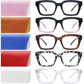 CLASAGA Retro Oversized Reading Glasses for Women, Blue Light Blocking Ladies Computer Readers Spring Hinge Square Frame in Saudi Arabia
