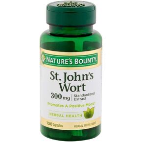 Nature's Bounty St. John's Wort Pills and Herbal Health Supplement, Promotes a Positive Mood, 300 mg Capsules, 100 Count, Pack of 2