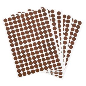 uxcell 5 Sheets/700Pcs Screw Hole Stickers, 12mm/0.47inch PVC Self-Adhesive Screw Cover Sticker Dustproof Round Screw Covers Caps for Wooden Furniture Cabinet Shelve, Brown