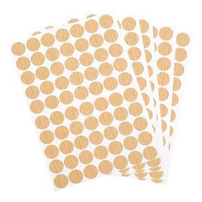 uxcell 12 Sheets/840Pcs Screw Hole Stickers, 18mm/0.71inch PVC Self-Adhesive Screw Cover Sticker Dustproof Round Screw Covers Caps for Wooden Furniture Cabinet Shelve, Khaki