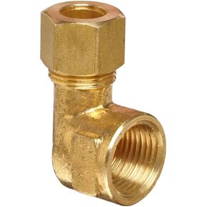 Anderson Metals-00070-0604 Brass Tube Fitting, Elbow, 3/8" Compression x 1/4" Female Pipe
