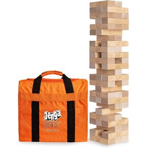Jenga Official Giant JS6 - Extra Large Size Stacks to Over 4 feet, Includes Heavy-Duty Carry Bag, Premium Hardwood Blocks, Splinter Resistant, Precision-Crafted Known Brand Game in Kuwait