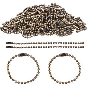 BronaGrand 100 Pieces Ball Bead Chains, 100mm Long Bead Connector Clasp Tag Keychain Key Rings, 2.4 mm Diameter, Rose Gold in Saudi Arabia