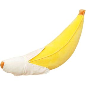 Banana Plush Pillow, Peeled Banana Stuffed, Soft Toys Food Plushie Banana Hugging Pillow, Gift for Birthday, Valentine, Christmas (19.6 inches)
