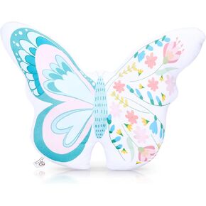 PixieCrush Butterfly Pillow - Butterfly Room Decor - Decorative Flower Throw Pillow - Stuffed Butterfly - Soft & Plush Butterfly Stuffed - Pink Butterfly Throw Pillow - Butterfly Plush