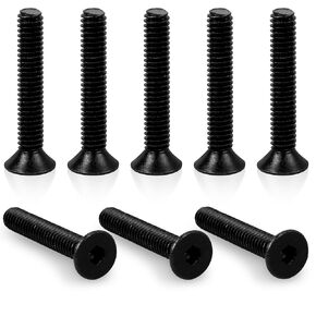 #8-32x3/8" Flat Head Socket Cap Screws，10.9 Grade Socket Head Screws，Black Medium Carbon Steel，20Pcs