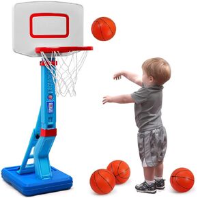 SUPER JOY Toddler Basketball Hoop Height Adjustable Kids Basketball Hoop for Indoor Outdoor Play Portable Basketball Goal Poolside Basketball Hoop for Swimming Pool Basketball Toy for Boys Girls