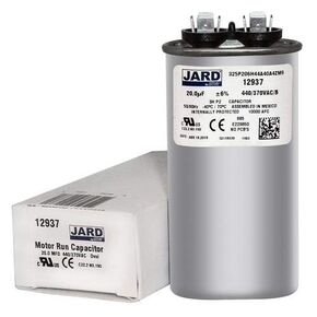20 uF x 370 or 440 VAC Oval Run Capacitor by JARD # 12937