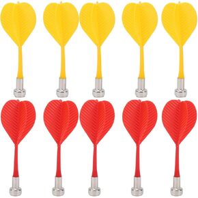RiToEasysports Pack of 10 Magnetic Darts, Yellow and Red, PVC+Magnet Material, for Magnetic Dartboards