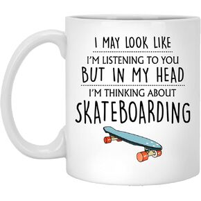Q.PaddyShops Skateboarding Gift, Skateboarding Mug, Funny Skateboarding Gifts, Skateboard Gifts For Him, Son, Men, Boyfriend, Her, Skateboarding Lovers 11oz (MUG-NCXQNQPZ3Q-11oz)