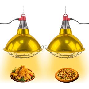 DUEBEL Food Heat Lamp 2 Pack Food Warmer Lamp with 4 Bulbs, Ideal Buffet Food Warmer, Catering Food Warmer, 110V Commercial Food Warmer