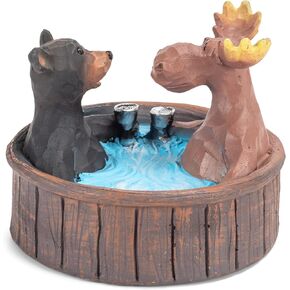 Bear and Moose Decor Hot Tub Party Figurine, 5x5 (8727)
