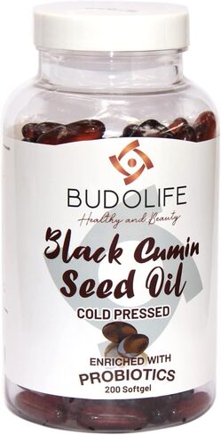 Black Seed Oil Capsules, Cold Pressed Black Seed Oil with Probiotic Soft Capsules, Thymoquinone, Turkish Black Cumin Nigella Sativa Seed Oil, 200 count Soft Capsules, 1150 mg Per Capsule in Saudi Arabia