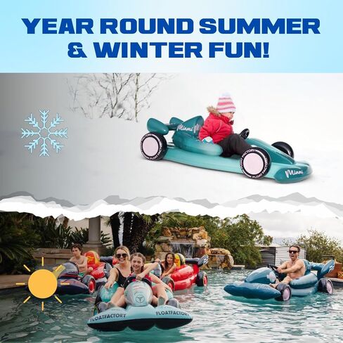 | Formula Float | Race Car Winter Sled & Pool Float for Adults, Kids & Family | Giant Inflatable Toy Floatie | Summer & Winter Accessory | Durable & Heavy Duty Lounger in Saudi Arabia