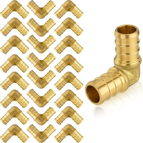 10-Pack PEX Fittings, 1/2"x1/2" Pex Straight Coupling, Brass Crimp Fitting for Pex Pipes, ASTM F1807 in Saudi Arabia