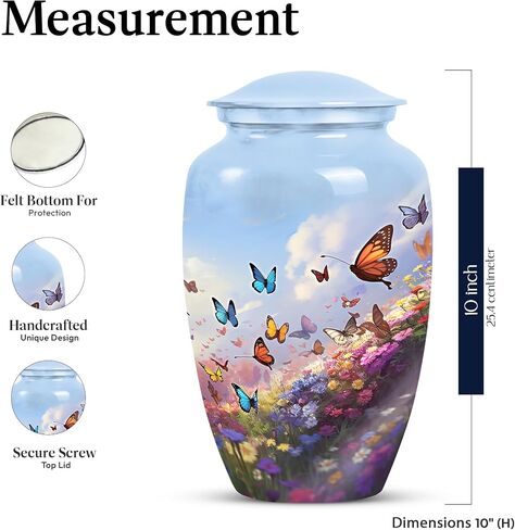 Butterfly Urns for Human Ashes - Funeral Urns for Human Ashes - Urn for Ashes for Women - Urns for Human Ashes - Cremation Urn for Human Ashes (10inch), Natural in Kuwait