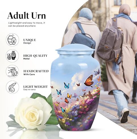 Butterfly Urns for Human Ashes - Funeral Urns for Human Ashes - Urn for Ashes for Women - Urns for Human Ashes - Cremation Urn for Human Ashes (10inch), Natural in Kuwait