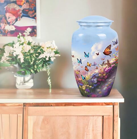 Butterfly Urns for Human Ashes - Funeral Urns for Human Ashes - Urn for Ashes for Women - Urns for Human Ashes - Cremation Urn for Human Ashes (10inch), Natural in Kuwait