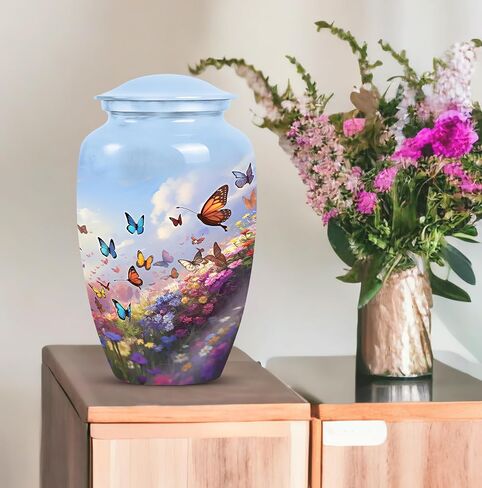 Butterfly Urns for Human Ashes - Funeral Urns for Human Ashes - Urn for Ashes for Women - Urns for Human Ashes - Cremation Urn for Human Ashes (10inch), Natural in Kuwait