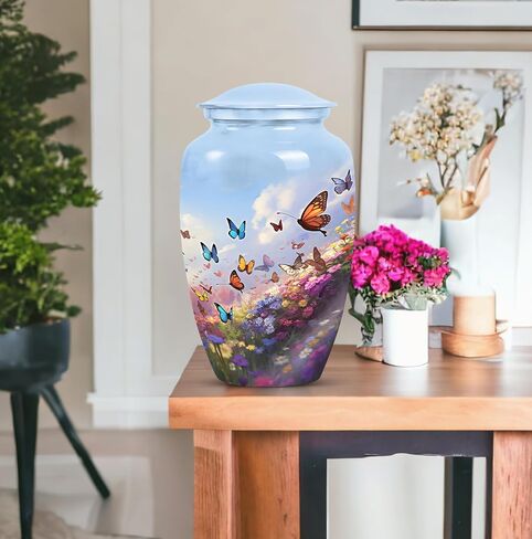 Butterfly Urns for Human Ashes - Funeral Urns for Human Ashes - Urn for Ashes for Women - Urns for Human Ashes - Cremation Urn for Human Ashes (10inch), Natural in Kuwait