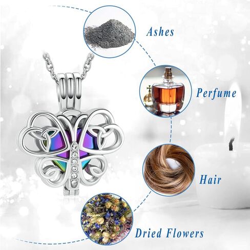 Butterfly Urn Necklace For Ashes With Heart Mini Holder Cremation Necklack Butterfly Necklace Cremation Jewelry For Ashes Necklace For Human Ashes Memorial Jewelry of Loved Ones in Saudi Arabia