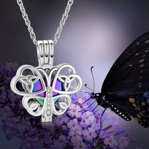 Butterfly Urn Necklace For Ashes With Heart Mini Holder Cremation Necklack Butterfly Necklace Cremation Jewelry For Ashes Necklace For Human Ashes Memorial Jewelry of Loved Ones in Saudi Arabia