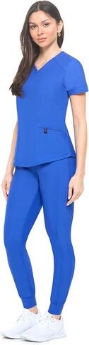 M&M SCRUBS Women's Jogger Scrub Set V-Neck Ultra Stretch Jogger Scrub Top and Pant in Saudi Arabia