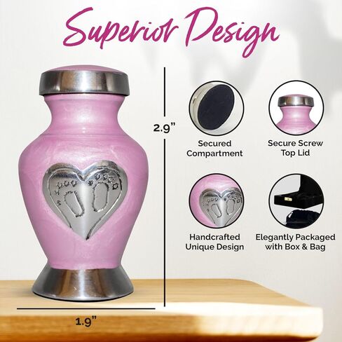 جرار الأطفال للرماد - جرار الرضع لرماد البنات والأولاد - جرار حرق الجثث للأطفال - الجرار التذكارية للأطفال والأطفال - تحية لأحبابك مع جرة الرضيع والبنات (أزرق، متوسط) in Kuwait