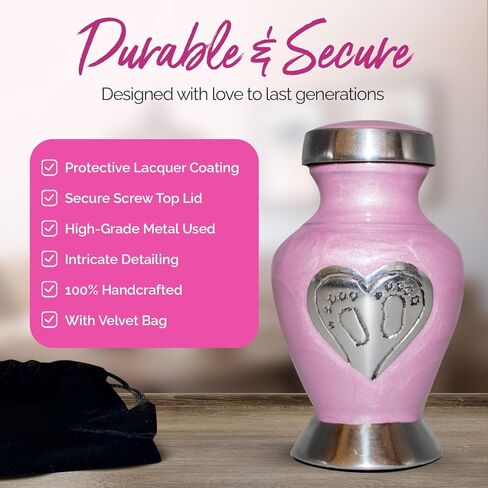 جرار الأطفال للرماد - جرار الرضع لرماد البنات والأولاد - جرار حرق الجثث للأطفال - الجرار التذكارية للأطفال والأطفال - تحية لأحبابك مع جرة الرضيع والبنات (أزرق، متوسط) in Kuwait