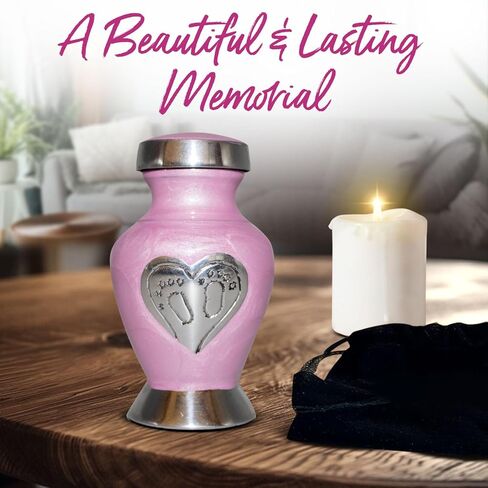 جرار الأطفال للرماد - جرار الرضع لرماد البنات والأولاد - جرار حرق الجثث للأطفال - الجرار التذكارية للأطفال والأطفال - تحية لأحبابك مع جرة الرضيع والبنات (أزرق، متوسط) in Kuwait