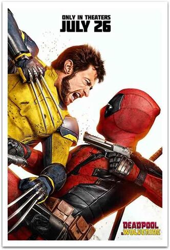 Generic Movie Deadpools & Wolverine 2024 Poster Canvas Wall Art Superhero Mural Gifts Boys and Girls Room Wall Decoration Canvas Roll 16x24 inch, white in Saudi Arabia